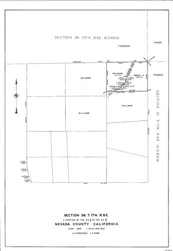 Click to see T17, R8, portion Section 36, 1965 of Allan Beeson Survey Maps Book ER