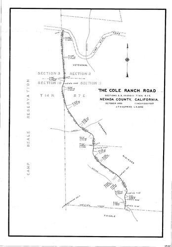 Click to see The Cole Ranch Road, 1950 of Allan Beeson Survey Maps Book ER