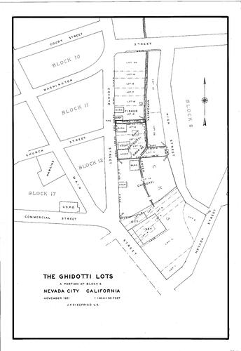 Click to see The Ghidotti Lots, 1951 of Allan Beeson Survey Maps Book ER