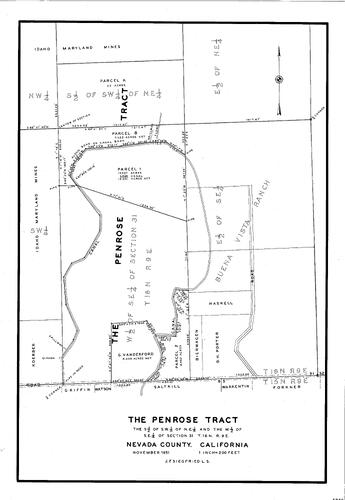 Click to see The Penrose Tract, 1951 of Allan Beeson Survey Maps Book ER