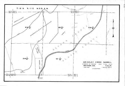 Click to see Grizzly Creek Sawmill, 1952 of Allan Beeson Survey Maps Book ER