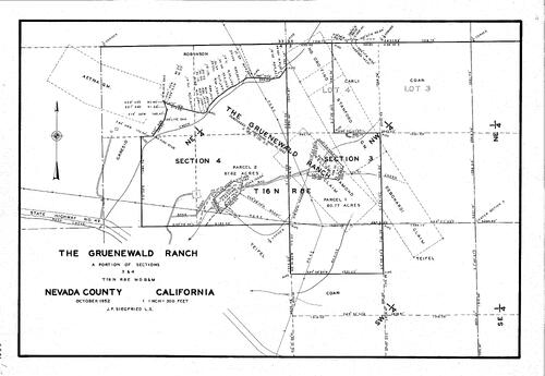 Click to see The Gruenwald Ranch, 1952 of Allan Beeson Survey Maps Book ER