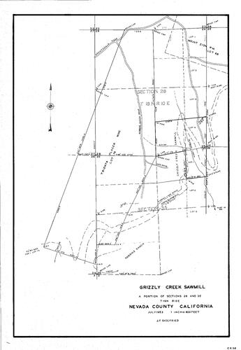 Click to see Grizzly Creek Sawmill, Nevada County, 1953 of Allan Beeson Survey Maps Book ER