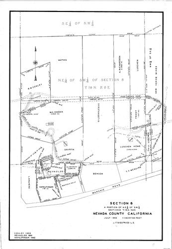 Click to see T16, R9, Section 8, 1953 of Allan Beeson Survey Maps Book ER