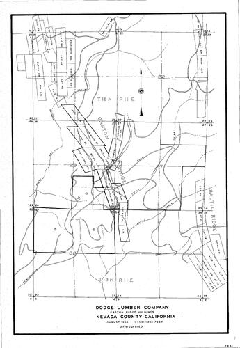 Click to see Dodge Lumber Co.-Gaston, 1953 of Allan Beeson Survey Maps Book ER