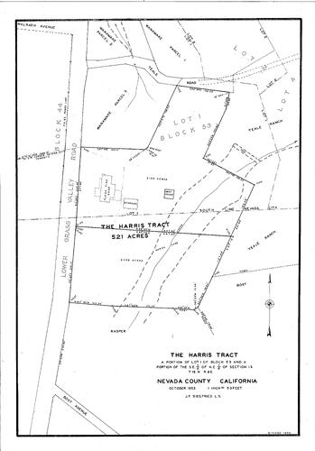 Click to see The Harris Tract, 1953 of Allan Beeson Survey Maps Book ER