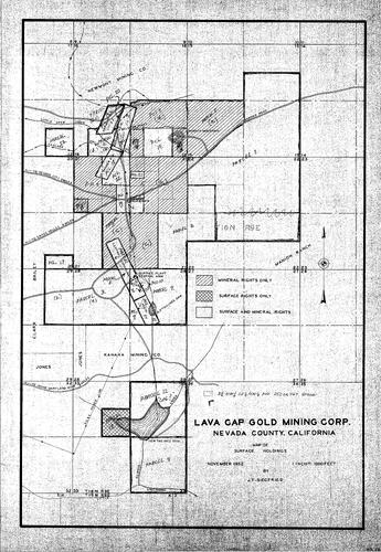 Click to see Lava Cap Gold Mines Corp., 1952 of Allan Beeson Survey Maps Book ER