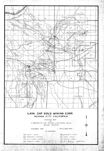 Click to see Lava Cap Gold Mng. Corp. Geology Map, 1952 of Allan Beeson Survey Maps Book ER