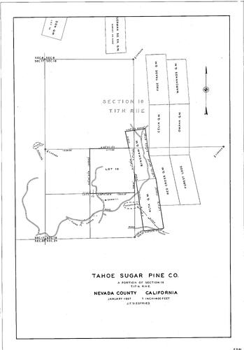 Click to see Tahoe Sugar Pine Co., 1957 of Allan Beeson Survey Maps Book ER