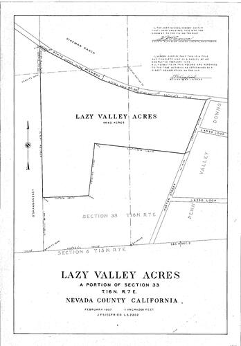 Click to see Lazy Valley Acres, 1957 of Allan Beeson Survey Maps Book ER