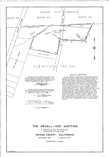 Click to see The Argall-Ivey Addition, 1958 of Allan Beeson Survey Maps Book ER
