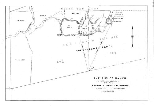 Click to see The Fields Ranch, 1959 of Allan Beeson Survey Maps Book ER