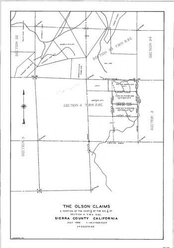 Click to see The Olson Claims, 1959 of Allan Beeson Survey Maps Book ER