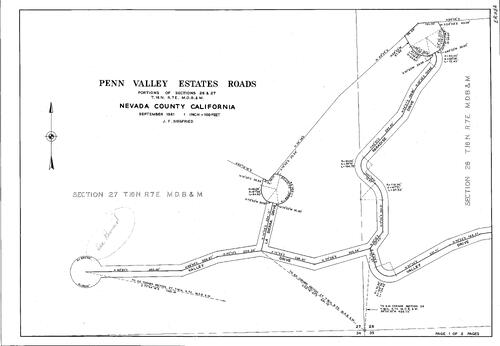 Click to see Penn Valley Estates Roadds, 1961 of Allan Beeson Survey Maps Book ER