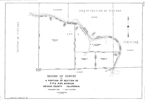 Click to see Record of Survey T17, R9, Sec. 30, 1960 of Allan Beeson Survey Maps Book ER