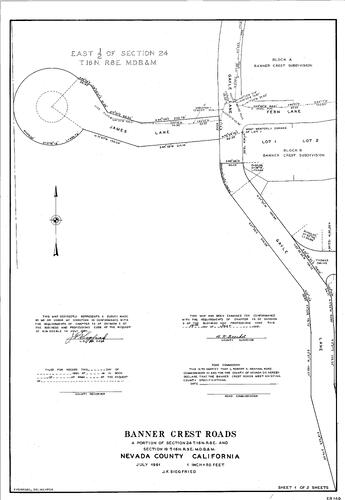 Click to see Baner Crest Roads, 1961 of Allan Beeson Survey Maps Book ER