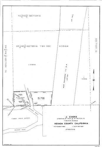 Click to see J. Evans, 1962 of Allan Beeson Survey Maps Book ER