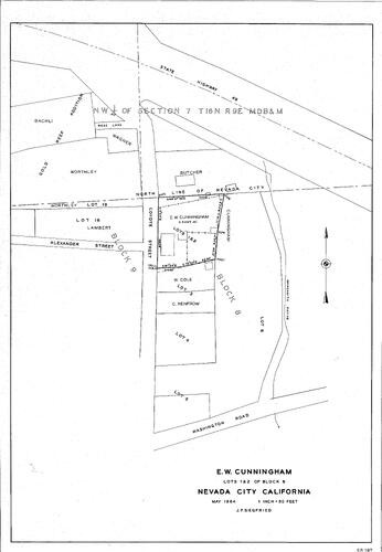 Click to see E. W. Cunningham, 1964 of Allan Beeson Survey Maps Book ER