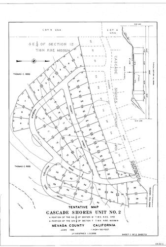 Click to see Cascade Shores Unit No. 2, 1965 of Allan Beeson Survey Maps Book ER