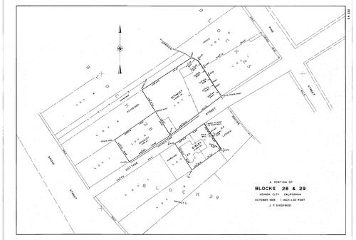 Click to see Nevada City Blocks 28, 29, 1965 of Allan Beeson Survey Maps Book ER