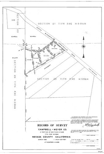 Click to see Record of Survey: Campbell-Meyer Co., 1966 of Allan Beeson Survey Maps Book ER