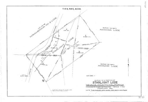 Click to see Starlight Lode, 1941 of Allan Beeson Survey Maps Book ER