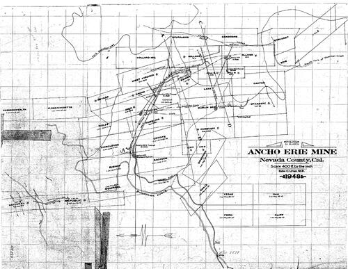 Click to see Ancho Erie Mine, 1948 of Allan Beeson Survey Maps Book ER