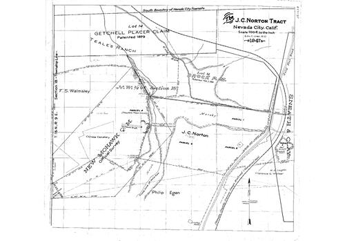 Click to see The J. C. Norton Tract, 1947 of Allan Beeson Survey Maps Book ER