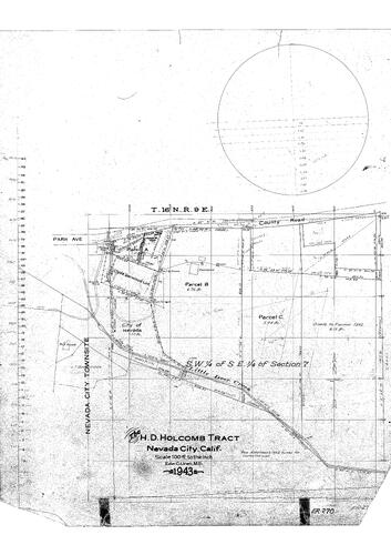 Click to see D. Holcomb Tract, 1943 of Allan Beeson Survey Maps Book ER