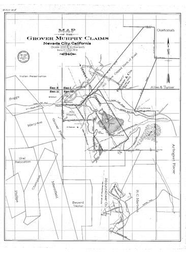 Click to see Grover Murphy Claims, 1940 of Allan Beeson Survey Maps Book ER