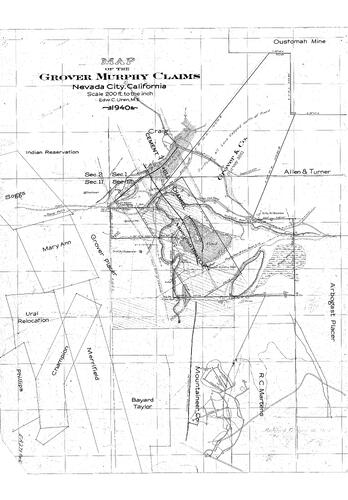 Click to see Grover Murphy Claims, 1940 of Allan Beeson Survey Maps Book ER