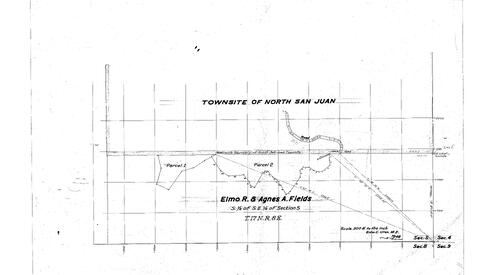 Click to see Townsite of North San Juan, 1948 of Allan Beeson Survey Maps Book ER