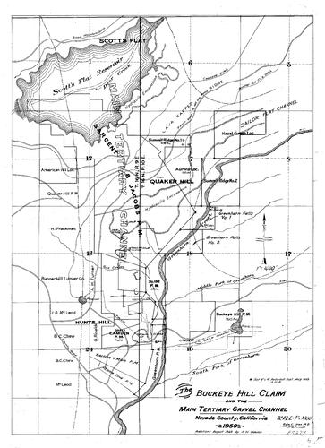 Click to see Buckeye Hill Claim & Main Tertiary Channel. 1950+ of Allan Beeson Survey Maps Book ER