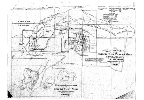 Click to see Hydraulic Excavations, Sailor Flat, 1939 of Allan Beeson Survey Maps Book ER