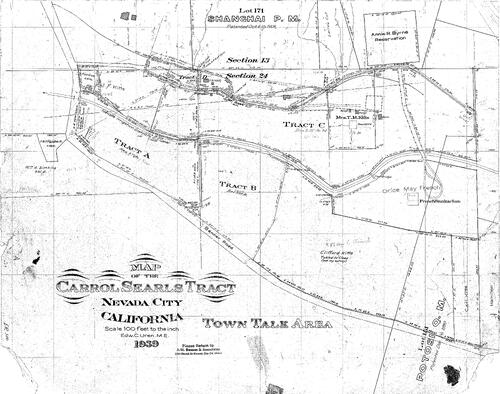 Click to see Carrol Searls Tract, 1939 of Allan Beeson Survey Maps Book ER