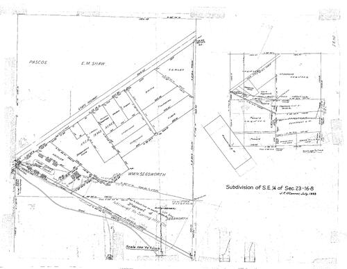 Click to see Subdivision T16, R8 Sec. 23, 1933 of Allan Beeson Survey Maps Book ER