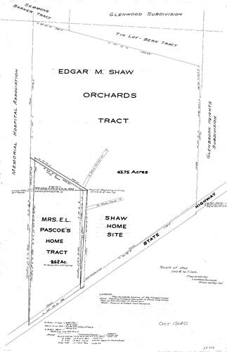 Click to see Glenbrook Heights Subdivision, 1940 of Allan Beeson Survey Maps Book ER