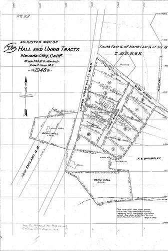 Click to see Hall & Uhrig Tract, 1948 of Allan Beeson Survey Maps Book ER