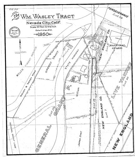 Click to see Wm. Wasley Tract, 1950 of Allan Beeson Survey Maps Book ER