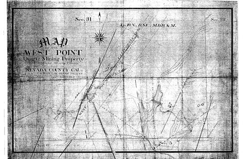 Click to see West Point Quartz Mining Property, no date of Allan Beeson Survey Maps Book ER