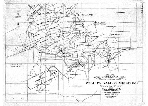 Click to see Willow Valley Mines Inc., 1950 of Allan Beeson Survey Maps Book ER