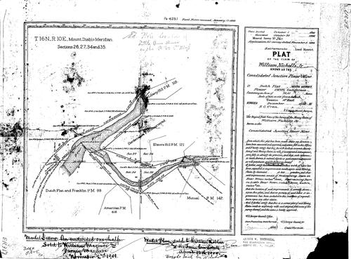 Click to see Consolidated Junction Placer Mine Placer County of Allan Beeson Survey Maps Book ER