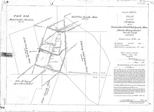 Click to see Plat of Claim of J. B. Byrne, 1887 of Allan Beeson Survey Maps Book ER
