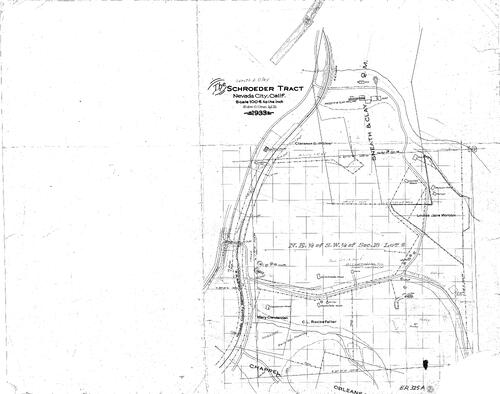 Click to see Schroeder Tract, 1933 of Allan Beeson Survey Maps Book ER