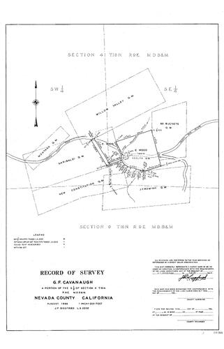 Click to see Record of Survey, G. F. Cavanaugh, 1966 of Allan Beeson Survey Maps Book ER