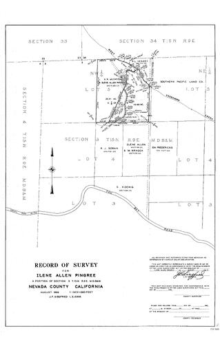 Click to see Record of Survey for Ilene Allen Pingree,1966 of Allan Beeson Survey Maps Book ER