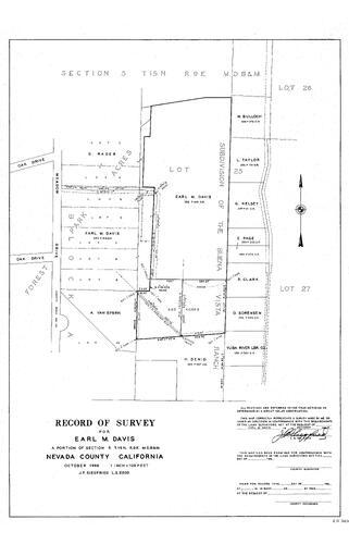 Click to see Record of Survey for Earl M. Davis, 1966 of Allan Beeson Survey Maps Book ER