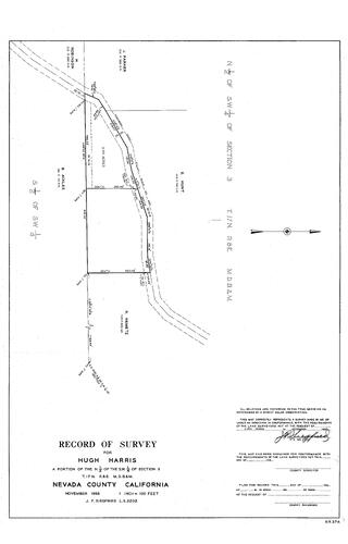 Click to see Record of Survey for Hugh Harris, 1966 of Allan Beeson Survey Maps Book ER