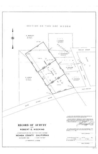 Click to see Record of Survey for Robert E. Hocking, 1966 of Allan Beeson Survey Maps Book ER