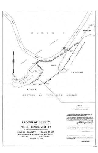 Click to see Record of Survey for French Corral Land Co., 1967` of Allan Beeson Survey Maps Book ER